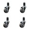 Service Caster 3'' SS Gray Poly Wheel Swivel 1-5/8'' Expanding Stem Caster Set, 4PK SCC-SSEX20S314-PPUB-158-4 - alternate 1